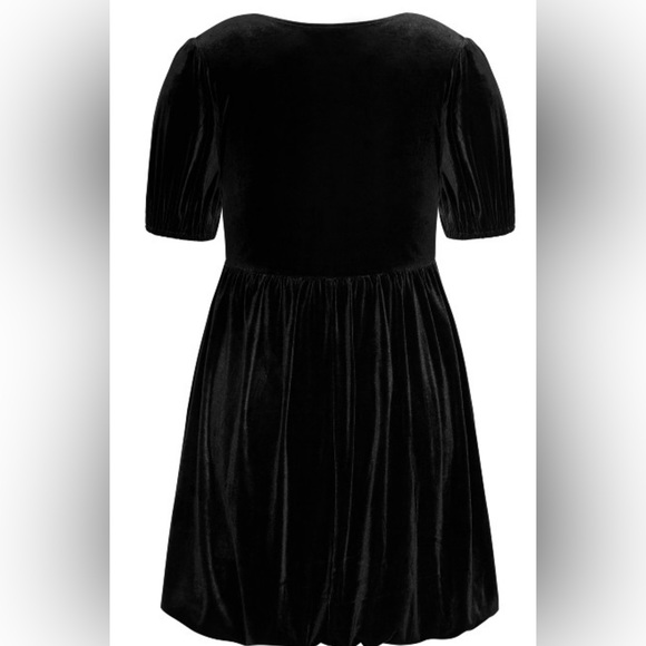 NWT City Chic Sz. 18 - Velvet-feel, Sassy, fun and cute Little Black dress - Picture 7 of 8